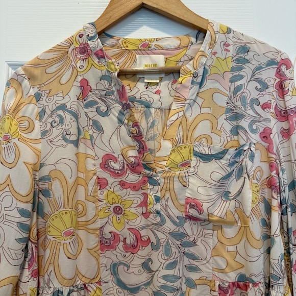 Maeve Anthropologie Tunic Blouse Women’s XS Water Colors Boho Colorful Hippie - Picture 4 of 10